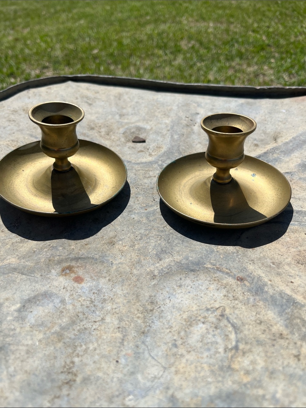 Solid Brass Taper Candle Holders - Pair